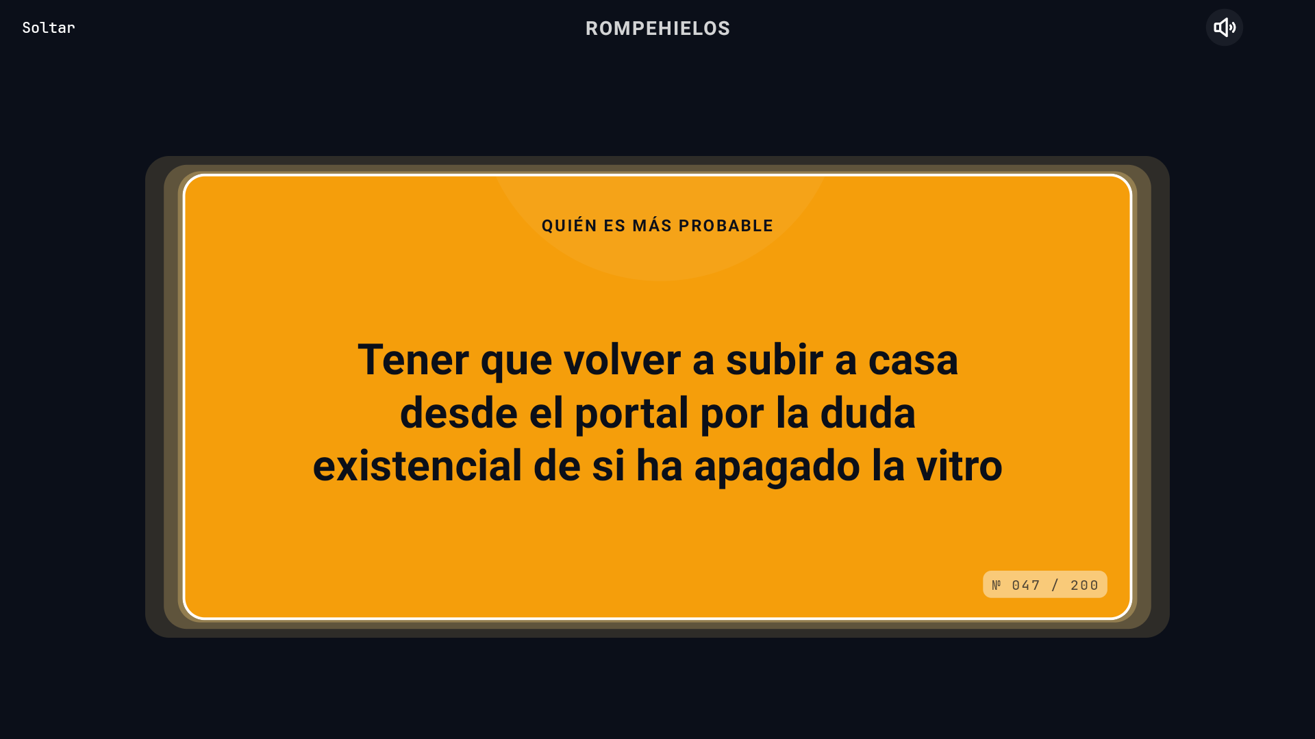 Tarjeta «Quién es más probable» del mazo Rompehielos