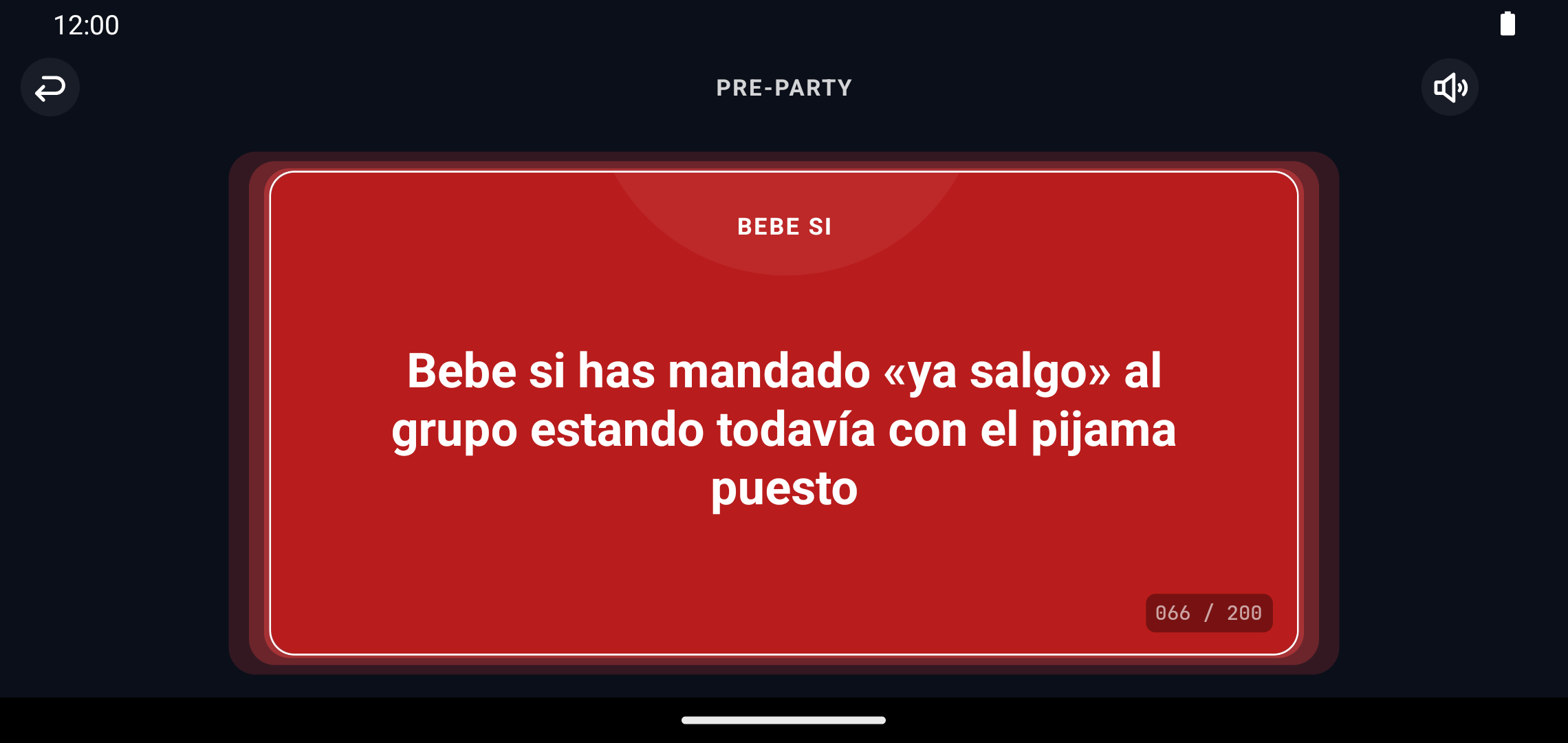 Tarjeta «Bebe si» del mazo Pre-Party en un teléfono